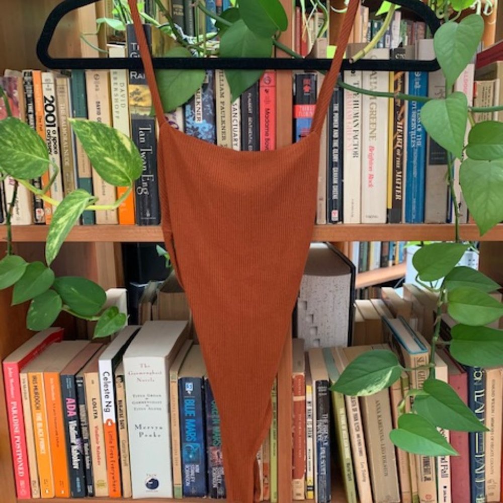 Lulus Ribbed Strappy Backless Bodysuit